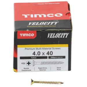 Timco 40040VY Velocity Premium Multi-Use Screws PZ (4 x 40mm)