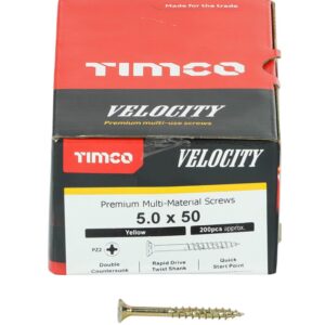 Timco 50050VY Velocity Premium Multi-Use Screws PZ (5 x 50mm)