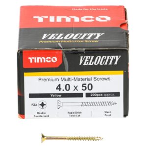 Timco 40050VY Velocity Premium Multi-Use Screws PZ (4 x 50mm)