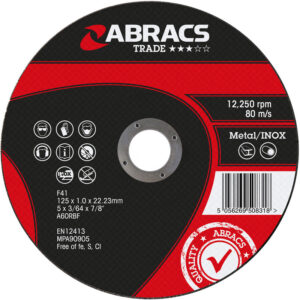Abracs 125MM X 1.0 X 22MM Trade Extra Thin Cutting Discs 10PC