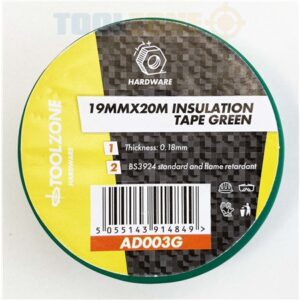 ToolZone Green PVC Insulation Tape 19mm x 20m