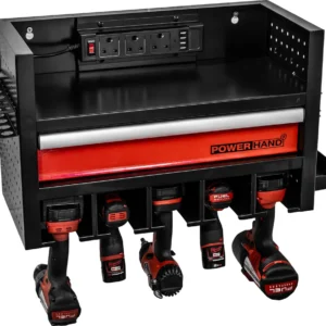 Powerhand Powertool Storage Rack single drawer w/ Power Bank + USB