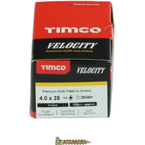 Timco 40025VY Velocity Premium Multi-Use Screws PZ (4 x 25mm)