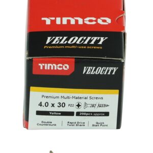 Timco 40030VY Velocity Premium Multi-Use Screws PZ (4 x 30mm)