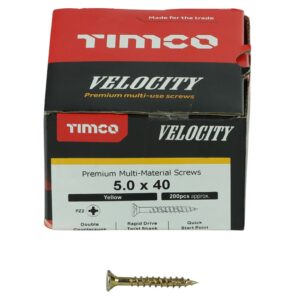Timco 50040VY Velocity Premium Multi-Use Screws PZ (5 x 40mm)