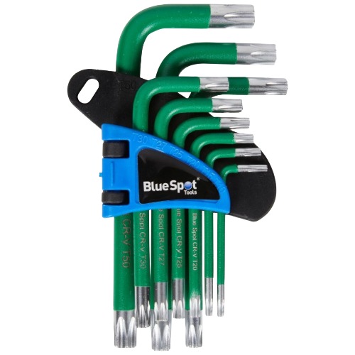 Blue Spot Tools 15315 9pce Short Arm Tamper Torx Key Set
